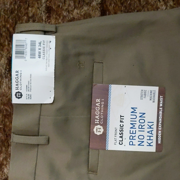 NWT Haggar Clothing No Iron Khaki Classic Fit Pants - Picture 4 of 4